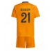 Real Madrid Brahim Diaz #21 Bortedraktsett Barn 2024-25 Korte ermer (+ Korte bukser)